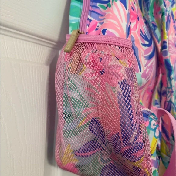 Lilly Pulitzer Pink and Blue Floral Backpack - Picture 5 of 10